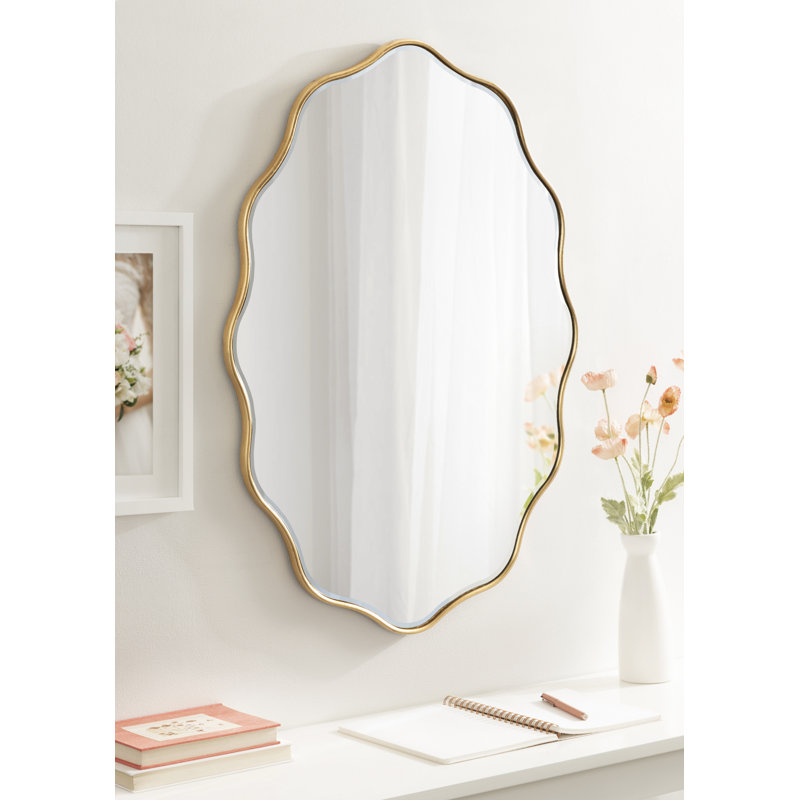 Miroir de salle de bain Scalloped, Doré