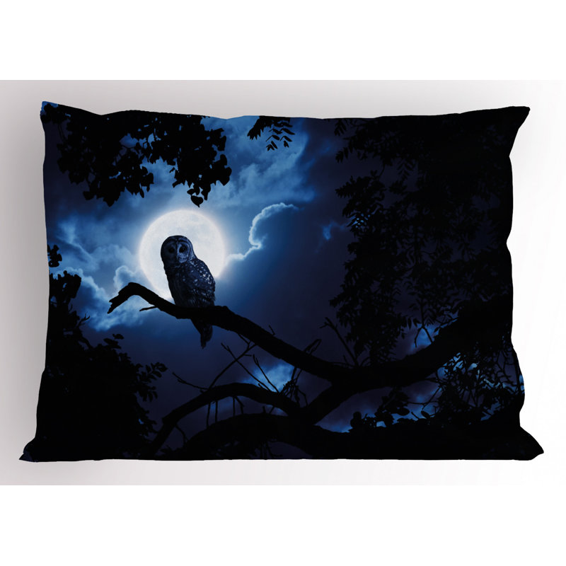 Taie décorative en microfibre de polyester noir / bleu, Lit simple