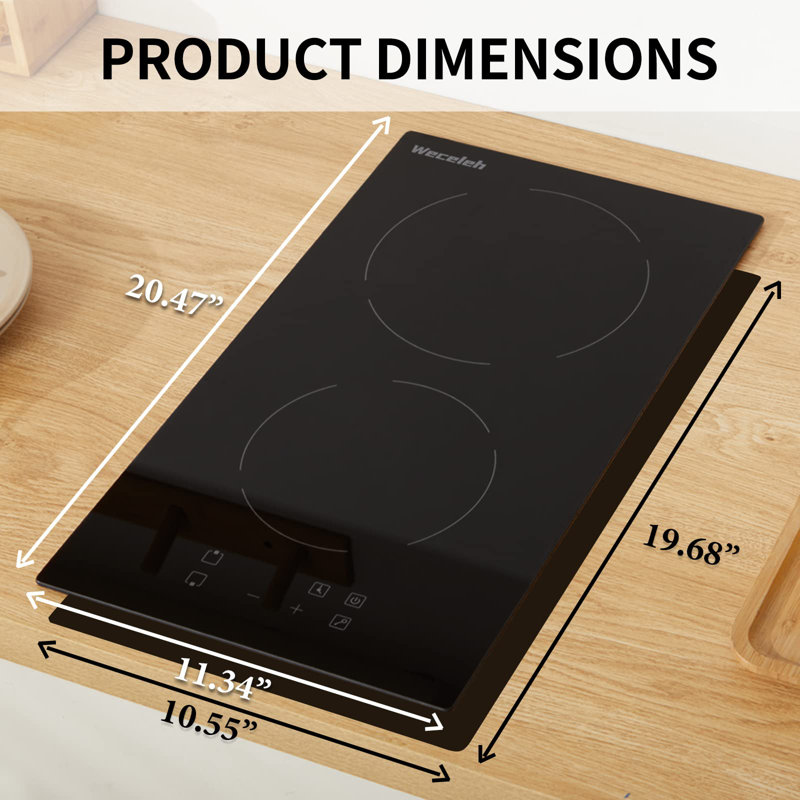 Weceleh Electric 2 Burner Cooktop, 240V