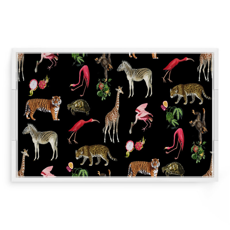Exotix Acrylic Rectangle Decorative Tray, Black, 2" H x 22.5" W x 14.5" D