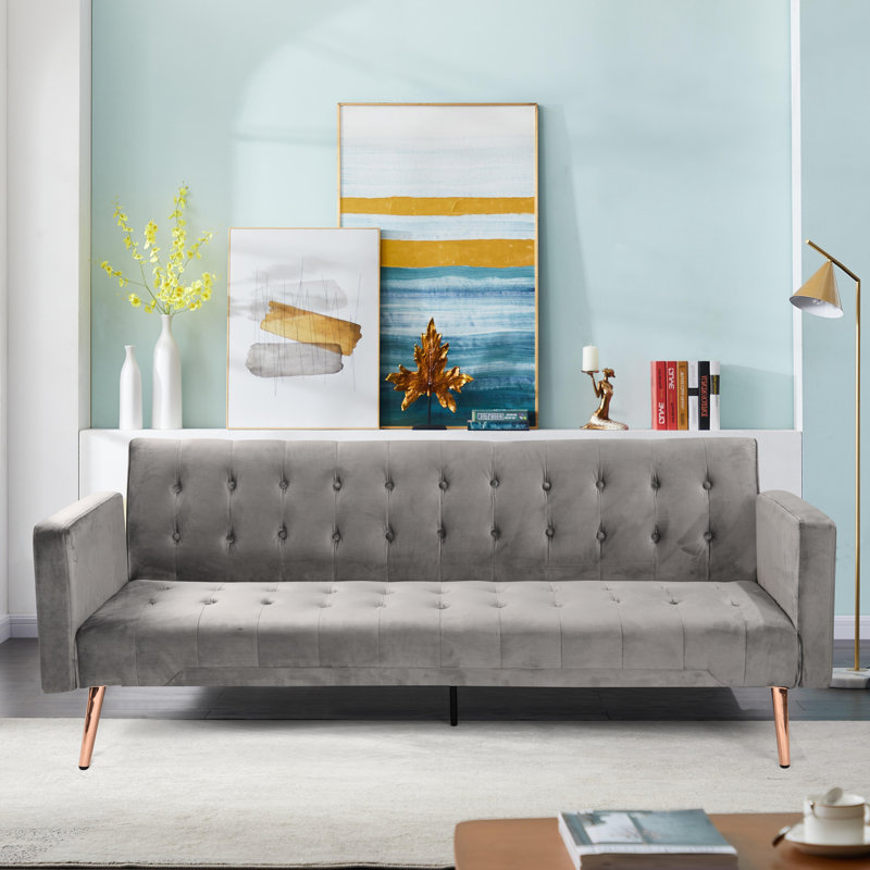 3 Seater Velvet Sofa, Grey