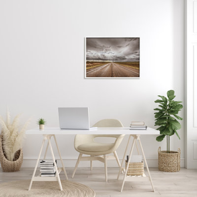 Open Road Under Stormy Sky Western Landscape by Nathan Larson - Print on Canvas