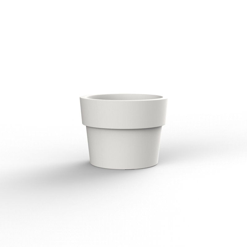 Pot à fleurs en plastique Vasso, Écru, H 14,75 po x l 19,75 po x P 19,75 po