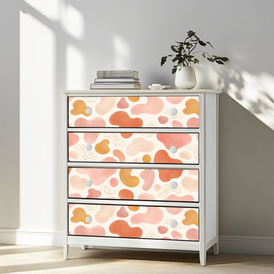 Peel and Stick Wallpaper Contact Paper Seamless waves pastel coral Sea Self Adhesive and Removable 17.7in x 118in(45x300cm)