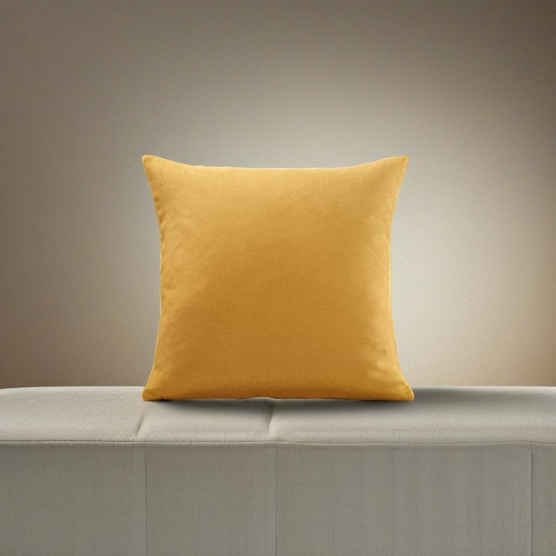 Velvet Feel Chenille Scatter Cushion Cover, Ochre, 45 cm x 45 cm