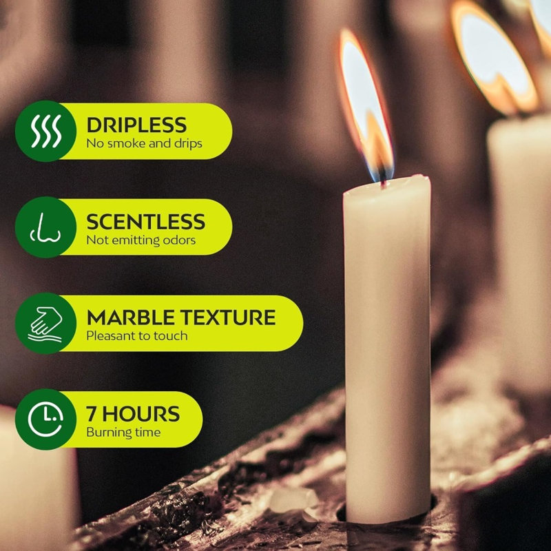 Unscented Taper Candle, Ivory