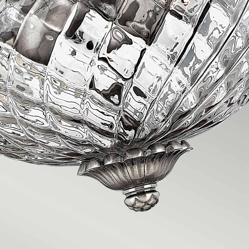 Bellville Glass Flush Mount, 20.3cm H x 30.5cm W, Antique Nickel