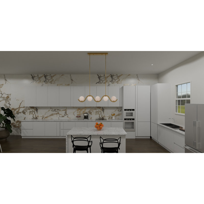 Carisha 5 - Light Dimmable Kitchen Island Linear Chandelier