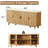 Buffet Sideboard Cabinet With Storage,68.9" Fluted Cabinet With Sliding Door & Adjustable Shelf, Modern Accent Coffee Bar Console Table For Kitchen-1839862261
