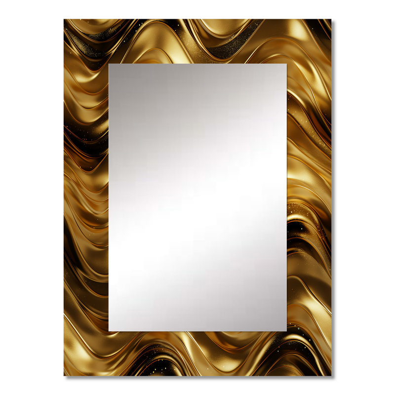 Or et noir doré chevron Reverie - miroir mural décoratif chevron, 32 po x 24 po
