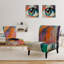 Fauteuil de chambre moderne rembourré en velours Brechta Vibrant Curve Design II-88109624