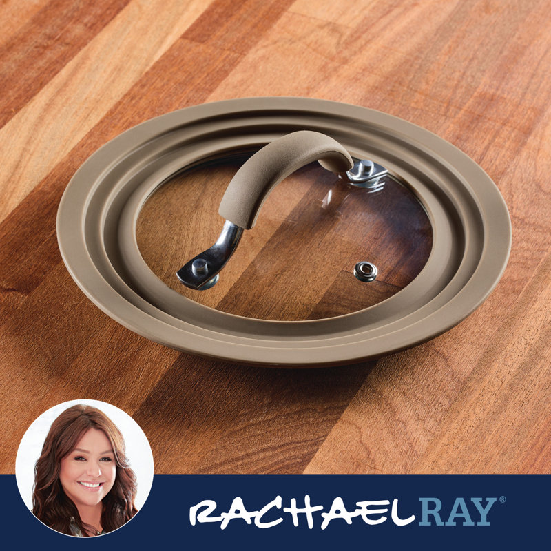Rachael Ray Cook & Create Universal Silicone-Rimmed Glass Lid, 8.5 Inch ...