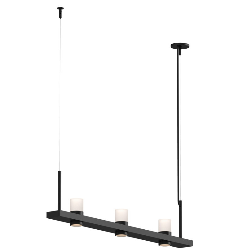 Satin Black Intervals® Linear LED Pendant for Indoor/Outdoor