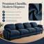 Canapé Gatton surdimensionné 4 places à effet nuage, canapé modulaire haut de gamme en chenille avec assise profonde et coussins en mousse haute résilience et ressorts, canapé de salon moderne avec coussins lombaires-1662380560