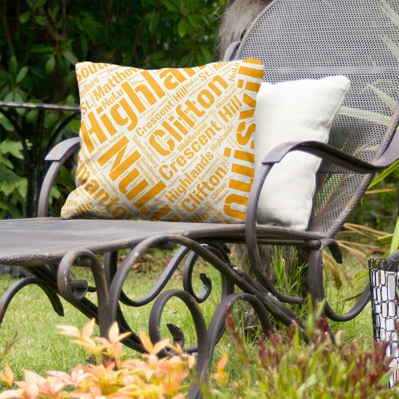Coussin décoratif intérieur/extérieur louisville, H 16 po x l 16 po, Non, Orange