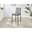 Kenesaw Luxury Breakfast Bar Stool in Quilted Design Velvet Black Leg - Modern Chic Kitchen-739694078