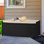 Banc de rangement d'extérieur en osier avec coussin Tabatha PE