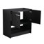 Meuble-lavabo autoportant de 36 po, lavabo en céramique, structure d'armoire en contreplaqué, 2 portes, meuble-lavabo à finition chêne noir avec armoire, autoportant, abat-jour foncé