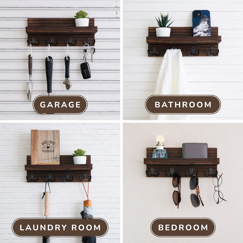 Porte-clés en bois, Marron foncé