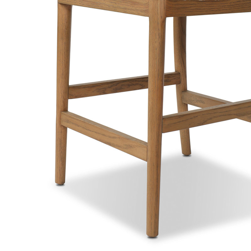 Tova Upholstered Stool, Light Buff Oak