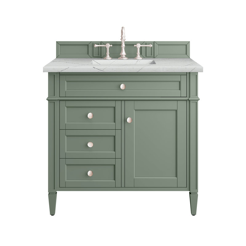 Brittany 36'' W Single Vanity, Smokey Celadon, Ethereal Noctis, 8" Widespread