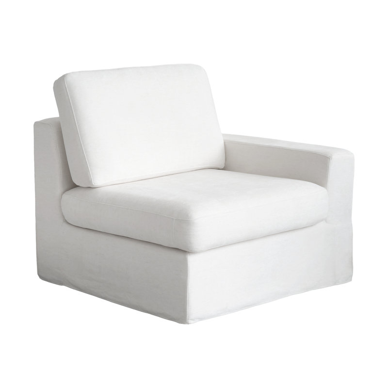 Oecusse Upholstered 38.6 " Linen Sectional, Beige