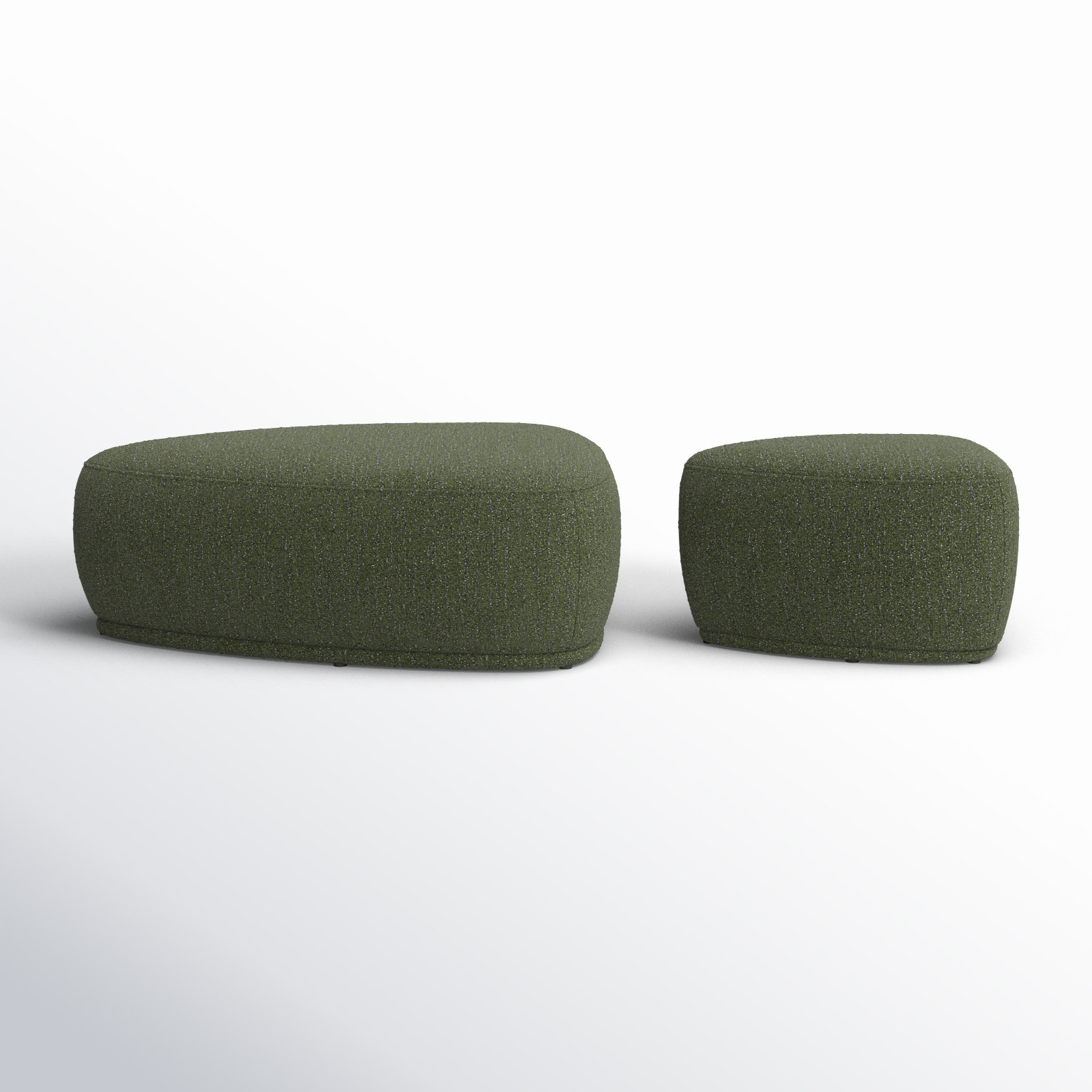 Adna Triangle Upholstered Ottomans (Set of 2), Mellow Forest Boucle