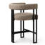 24" Upholstered Tweed Solid Back Counter Stool-1833090547