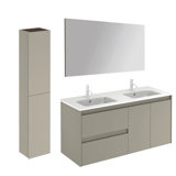Ambra 47.5'' Double Bathroom Vanity with Ceramic Top with Mirror