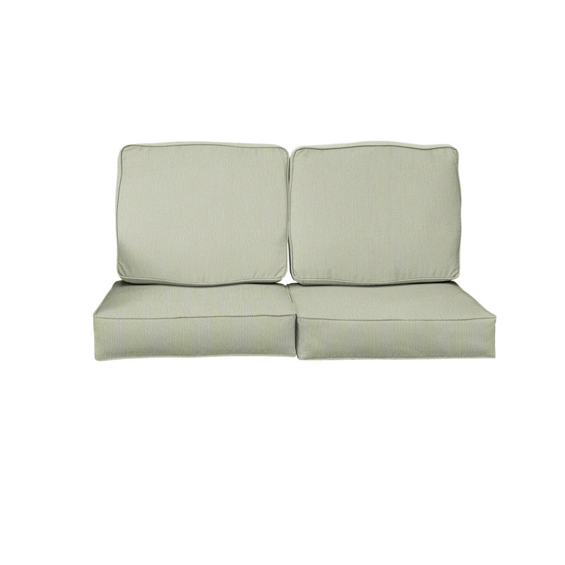 Revive Sunbrella Outdoor 5'' Loveseat Seat / Back Cushion, 30" W x 27" D, Green