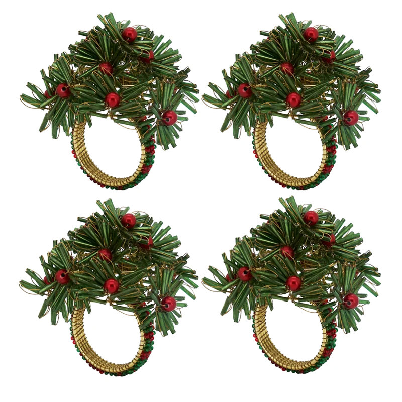 Perles de verre, porte-serviette en fer, Vert