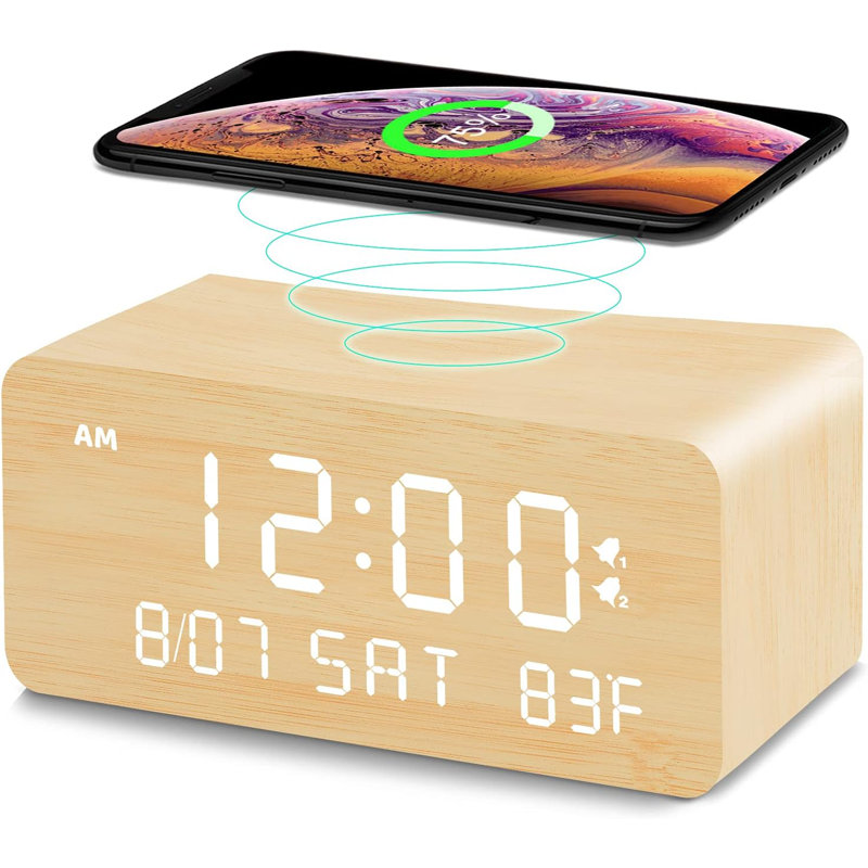 Gribbin Solid Wood Electric Tabletop Clock, Bamboo