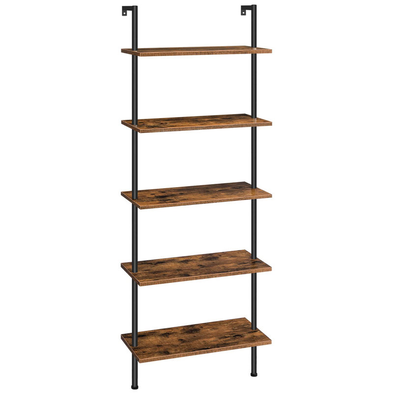 Amily Ladder Bookcase, (5 Shelves) 66'' H x 24'' W x 9'' D