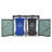 Garbage Bin Shed Stores 2 Trash Cans Metal Outdoor Bin Shed For Garbage Storage-196840539