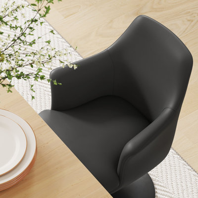 Lippa Vegan Leather Swivel Dining Armchair