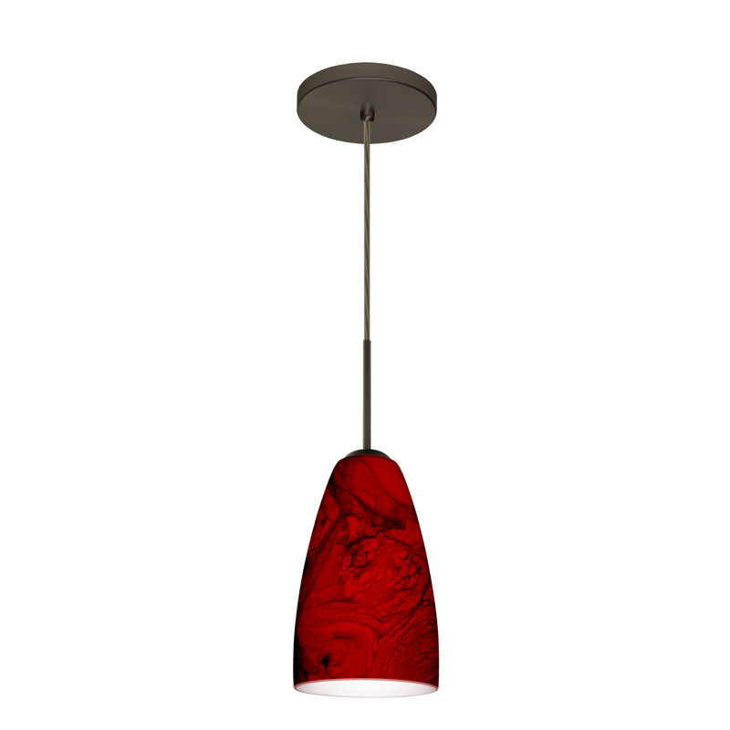 Delorme 1 - Light Single Pendant, Bronze, Amber Matte, LED