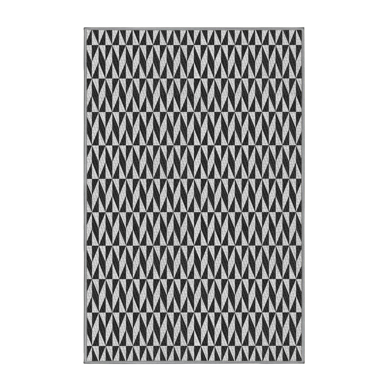 Tapis décoratif géométrique Richlands/blanc cassé, Rectangle 6 pi x 9 pi