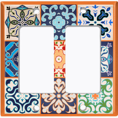 Patterned 2 - Gang Toggle Light Switch Standard Wall Plate