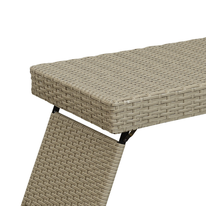Table basse en rotin, gris