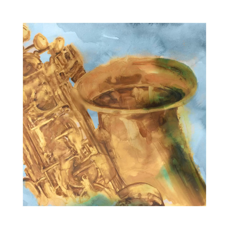 Musical Sax by Eva Watts - Wrapped Canvas Gallery-Wrapped Canvas Giclée, 30.48cm H x 30.48cm W