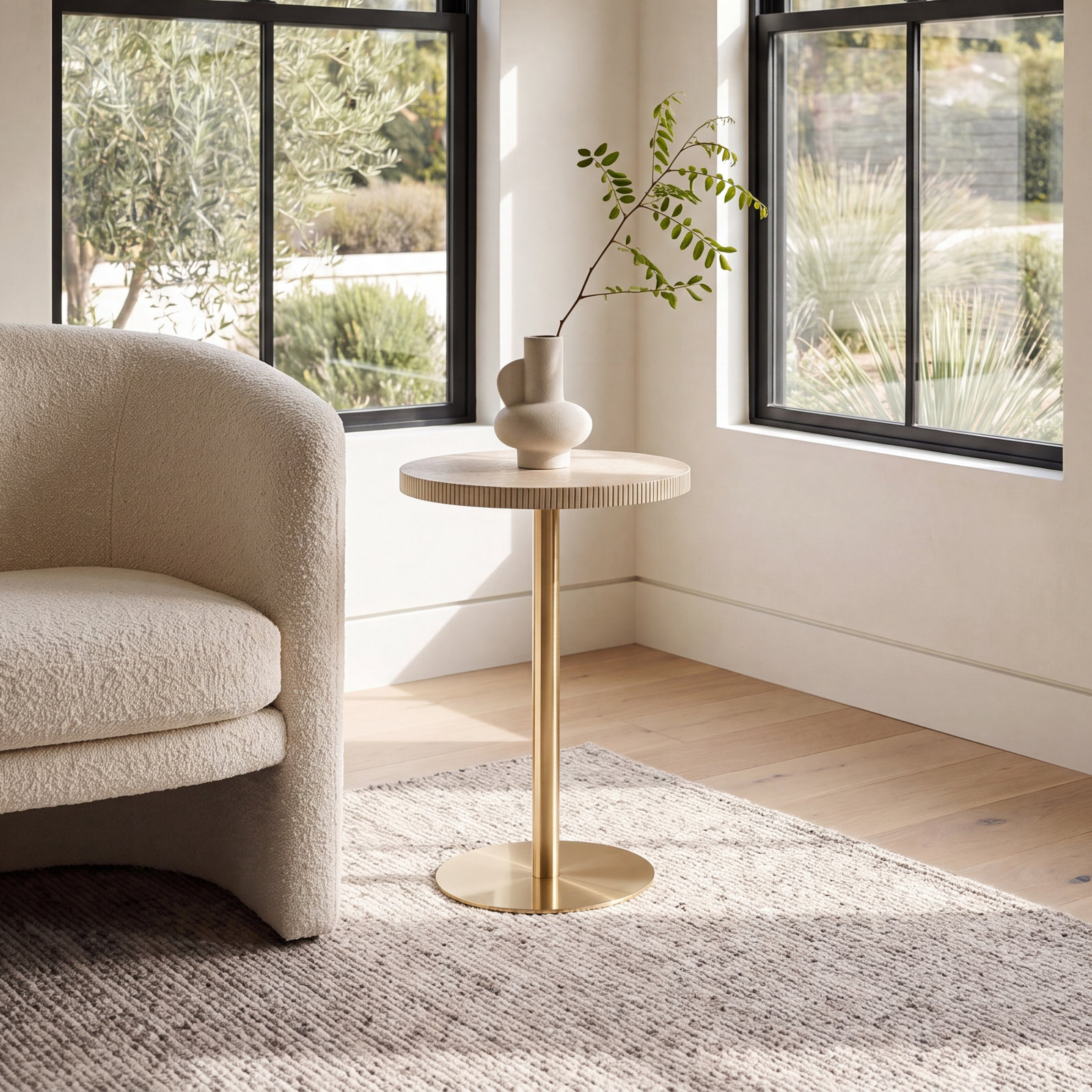 Marble Top Plant Table