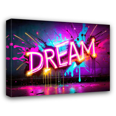 Neon Graffiti Dream 23 by Stephen Chambers - Wrapped Canvas Print