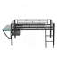 Lit mezzanine avec bureau Gaming, DEL, double, noir