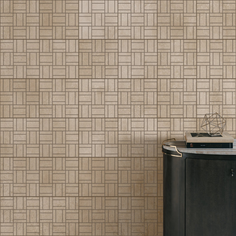High Street Random Sized Porcelain Concrete Look Mosaic Wall & Floor Tile, Dove
