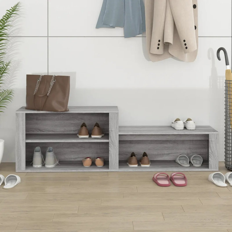 9 Pair Shoe Rack, Grey Sonoma