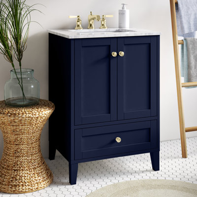 Selma 24'' Single Bathroom Vanity with Engineered Marble Top