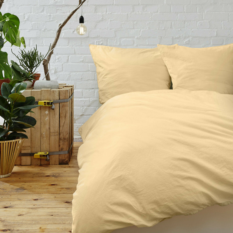 Flatweave Duvet Cover, Cream, King Comforter + 2 King Shams