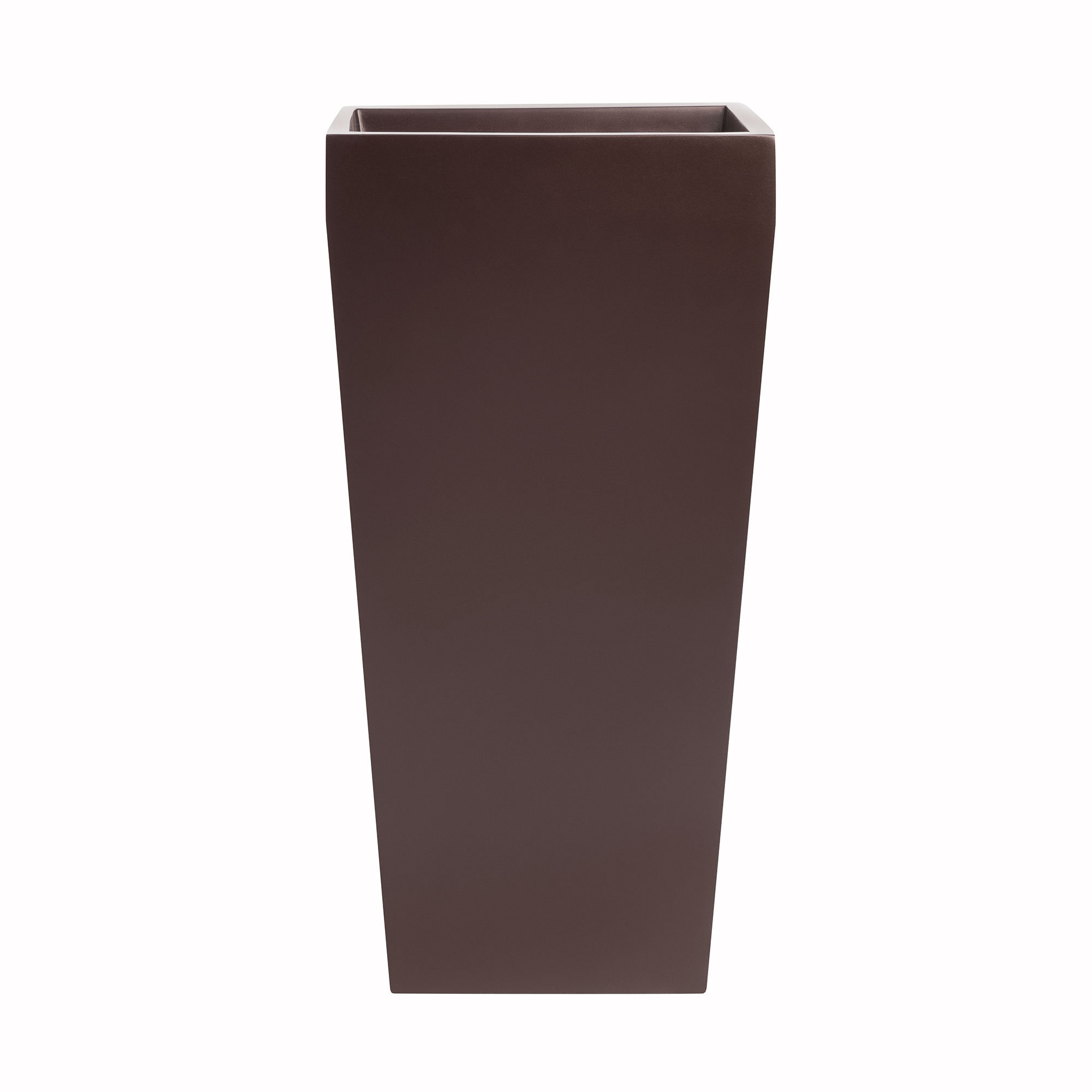 Robards Fiberglass Pot Planter, Brown, 26" H x 13" W x 13" D