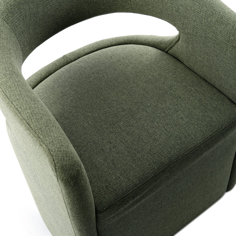 Chaise rembourrée avec roulettes cachées, Vert