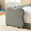 Cadre de lit simple pour enfant avec garde-corps de sécurité, cadre de lit pour tout-petit en forme de dinosaure pour enfants pour chambre à coucher, tissu bouclé, gris-104416910